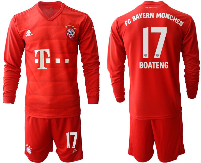 Men 2019-2020 club Bayern Munich home long sleeves #17 red Soccer Jerseys